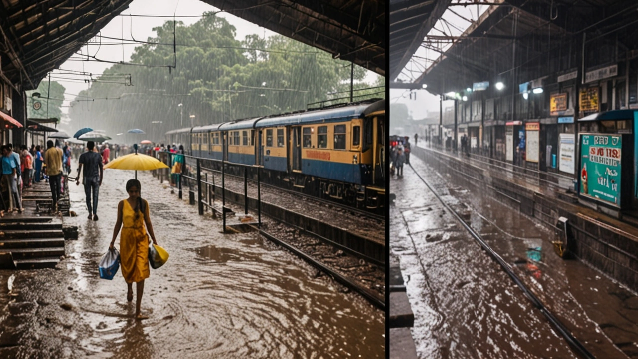 मुंबई में भारी बारिश से जनजीवन अस्त-व्यस्त: रेल सेवाएं और सड़क यातायात प्रभावित